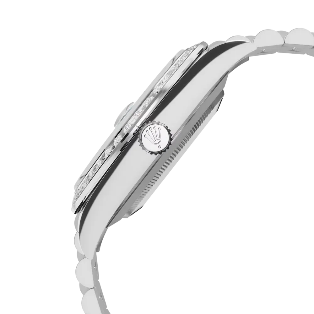 Rolex Day-Date 40 228396TBR Platinum Olive Green Dial Diamond Bezel - Image 4